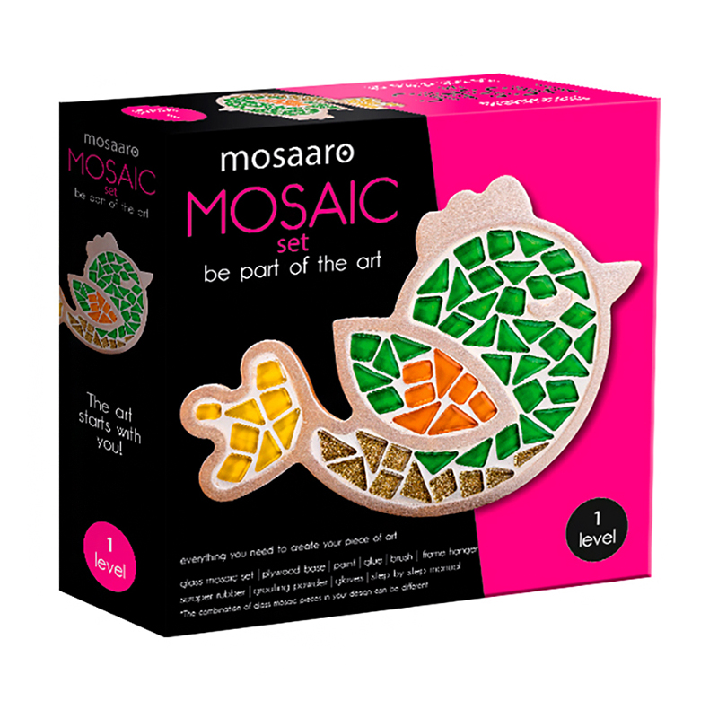 Набір для створення скляної мозаїки Mosaaro Пташка, 14.5*21.4 см (MA1005)